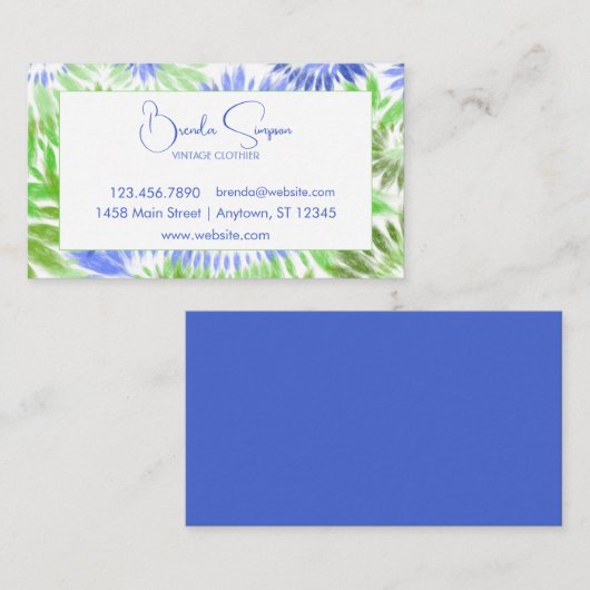 Tie Dye Cartes de visite (Devant / Derrière)