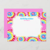 Tie Dye Célébration Anniversaire Conseils, Cartes  (Devant / Derrière)