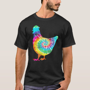 Tie Dye Chicken for Hippy Farmer Hobby Boerderij T-shirt