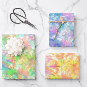 Tie Dye Colorful Boho Retro Hippie Pattern Inpakpapier Vel