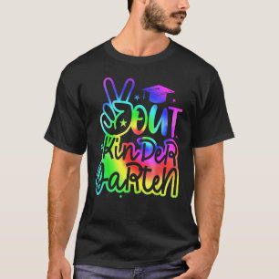 Tie Dye Colorful Peace Sign Hand Out Kindergarten T-shirt