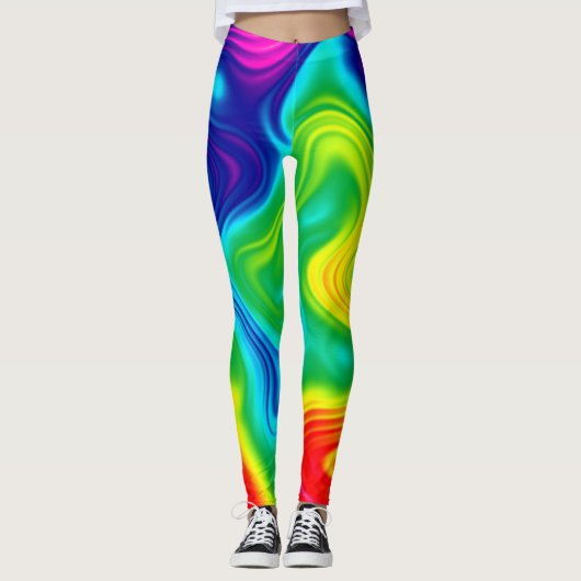 Tie Dye Colorful Rainbow-Leggings Leggings (Voorkant)