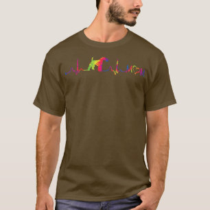 Tie Dye Colorful Smooth of Terrier Heartbeat EKG T-shirt