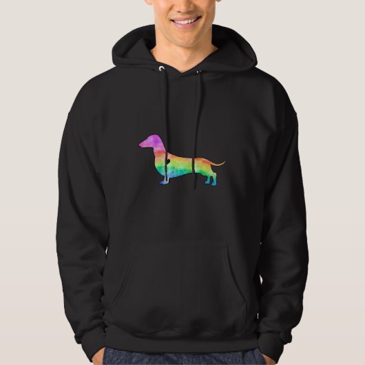 Tie Dye Dachshund Hoodie (Voorkant)