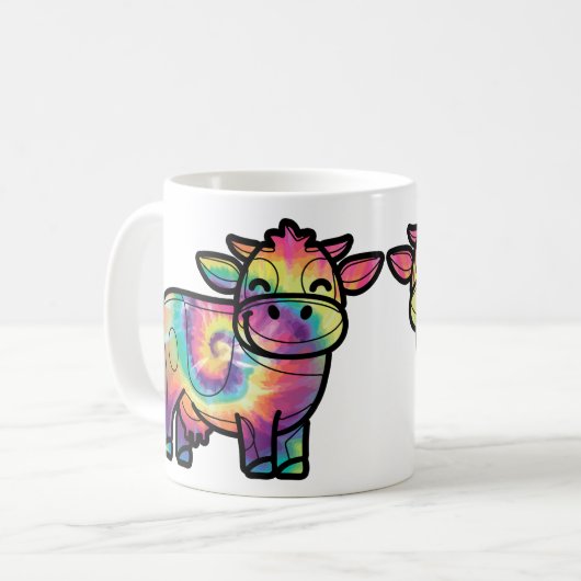 Tie Dye Dairy Koe Koffiemok (Voorkant links)