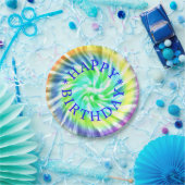 Tie Dye Design Happy Birthday Paper-Bord Papieren Bordje (Feest)