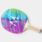 Tie Dye Design Monogram Retro Tafeltennisbatje (Zijkant)