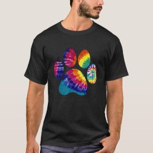 Tie Dye Dier Kat Hond Pootafdruk Huisdierliefhebbe T-shirt