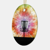 Tie Dye Disk Golf Basket Keramisch Ornament (Links)