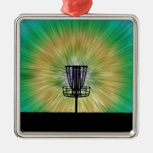 Tie Dye Disk Golf Basket Metalen Ornament (Voorkant)
