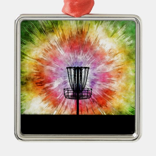 Tie Dye Disk Golf Basket Metalen Ornament (Voorkant)