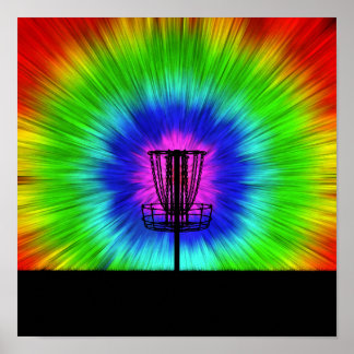 Tie Dye Disk Golf Basket Poster