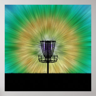 Tie Dye Disk Golf Basket Poster