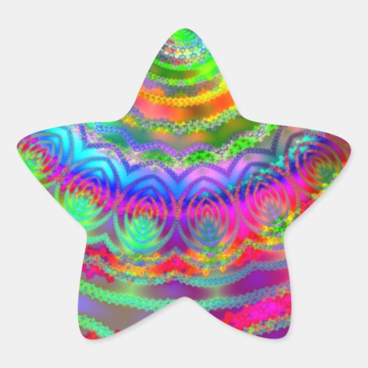 Tie Dye Doelwit Ster Sticker (Voorkant)