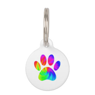 Tie Dye Dog Paw Afdrukken Afbeelding Huisdierpenning