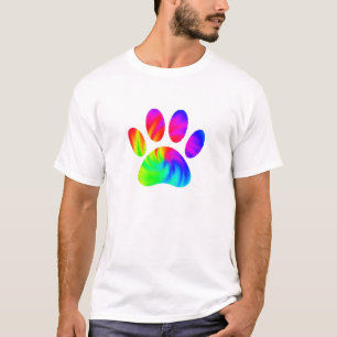 Tie Dye Dog Paw Afdrukken Afbeelding T-shirt