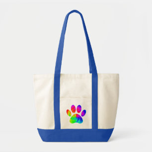 Tie Dye Dog Paw Afdrukken Afbeelding Tote Bag
