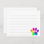Tie Dye Dog Paw Print Graphic Lined Custom Notitiekaartje (Voorkant / Achterkant)