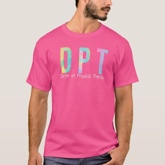 Tie Dye DPT Doctor of Physical Therapy T-shirt (Voorkant)