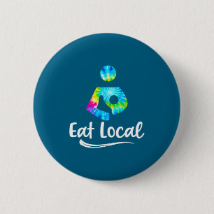 Tie Dye Eet Lokaal Borstvoeding Overlevingsontwerp Ronde Button 5,7 Cm