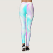 Tie Dye Faux Holografisch Roze Snoep Leggings (Achterkant)