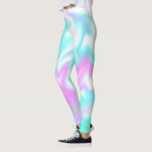 Tie Dye Faux Holografisch Roze Snoep Leggings (Links)