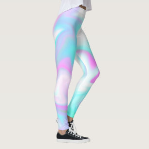 Tie Dye Faux Holografisch Roze Snoep Leggings