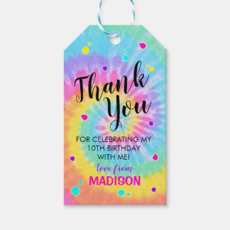 Tie Dye Favor Tags Rainbow Tie Dye Gift Label Cadeaulabel