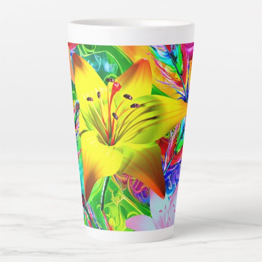 Tie Dye Feather en Lilys Latte Mok (Voorkant)