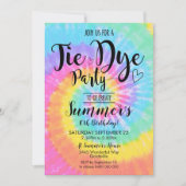 Tie Dye Feest Uitnodiging Hippy Tie Dye (Voorkant)