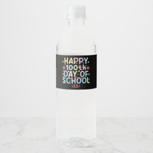 Tie Dye Fijne 100e Dag Op School Leraar Student Waterfles Etiket