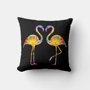 TIE DYE FLAMINGO KUSSEN