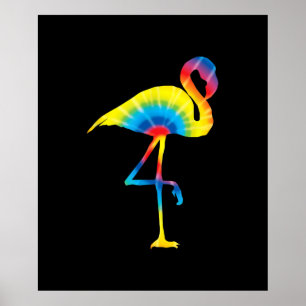 Tie Dye Flamingo Rainbow Print Bird Hippie