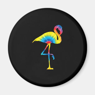 Tie Dye Flamingo Rainbow Print Bird Hippie Magneet