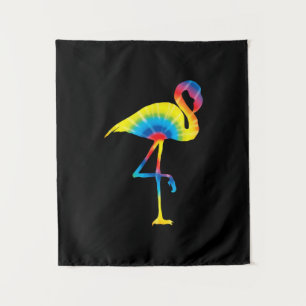 Tie Dye Flamingo Regenboog Print Vogel Dier Hippie Wandkleed