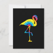 Tie Dye Flamingo Regenboogprint Vogel Dier Hippie Kaart (Voorkant)