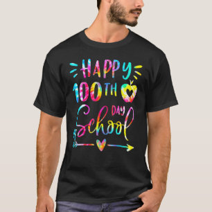 Tie Dye Gelukkig 100ste Dag Van School Leraar Stud T-shirt