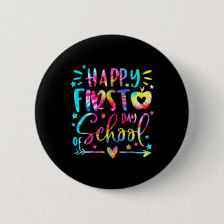 Tie Dye Gelukkige Eerste Dag Terug Naar School Ler Ronde Button 5,7 Cm