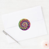 Tie Dye Geometrische ronde Sticker (Envelop)