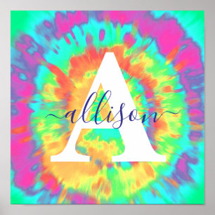 Tie dye gepersonaliseerd poster