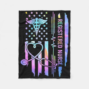 Tie Dye Geregistreerde Verpleegkundige Rn Ekg Stet Fleece Deken