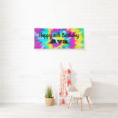 Tie Dye Glow Birthday Party Spandoek (Insitu)