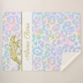 *~* Tie Dye Gold Leopard Spots Pastel Sherpa Deken (Voorkant (horizontaal))