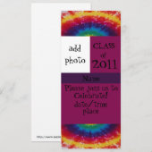 Tie Dye Graduation Party Invitation Kaart (Voorkant / Achterkant)