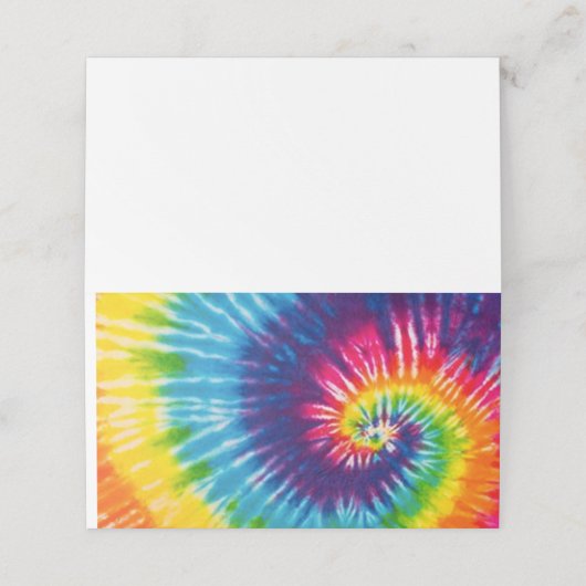 Tie Dye Groovy 70s Plaatskaarten (Buitenkant ongevouwen)