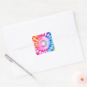 Tie Dye Groovy Hippie Bold Kleurrijk Ontwerp Vierkante Sticker (Envelop)