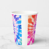 Tie Dye Groovy Hippie Bold Kleurrijke Verjaardag Papieren Bekers (Rechts)