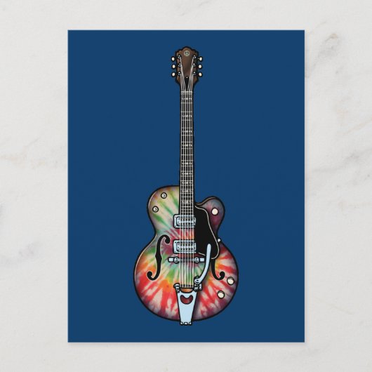 Tie Dye Guitar Briefkaart (Voorkant)