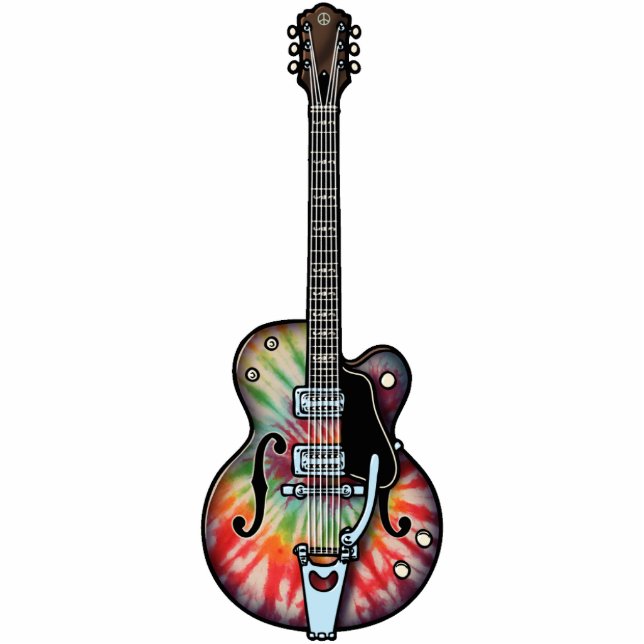 Tie Dye Guitar Staand Fotobeeldje (Voorkant)