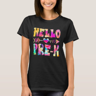 Tie Dye Hallo Pre K Juf Eerste Schooldag 2 T-shirt
